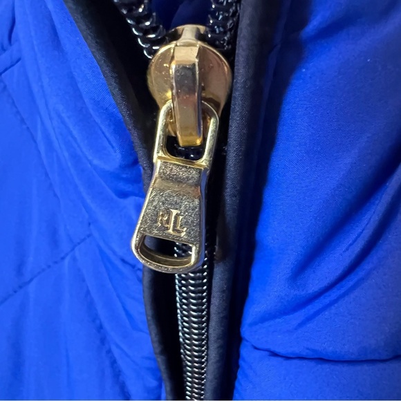 Lauren Ralph Lauren Diamond Quilted Vest Womens S Royal Blue Full Zip EUC - Picture 3 of 6